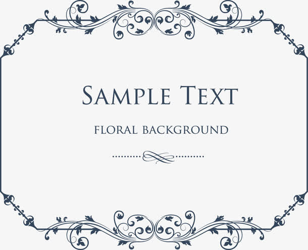 矢量欧美风花纹边框免抠