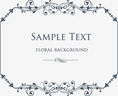 矢量欧美风花纹边框免抠