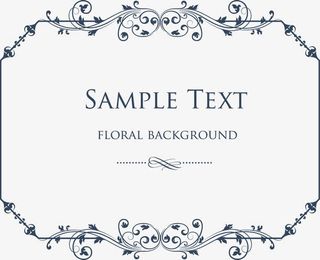 矢量欧美风花纹边框免抠