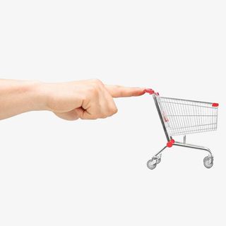 手指推空购物车png图片免抠