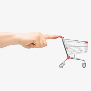 手指推空购物车png图片免抠