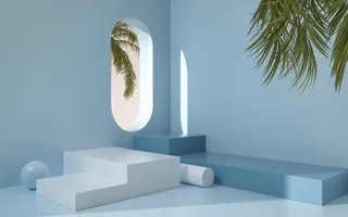 小清新蓝色C4D背景高清