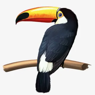 手绘大嘴鸟免抠