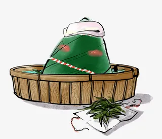 手绘可爱食物插图端午节插画免抠