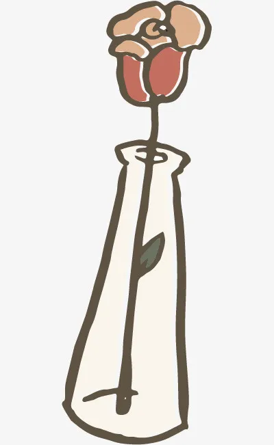 情人节花瓶玫瑰免抠