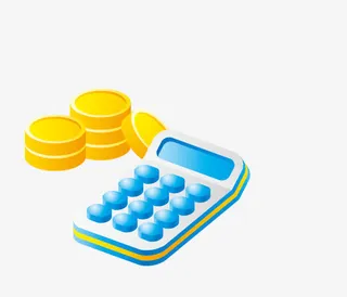 卡通蓝色计算器免抠