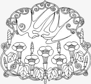 中国风花纹底纹矢量素材免抠