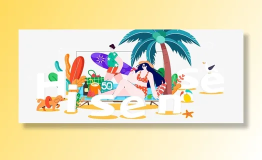 夏季矢量沙滩元素免抠