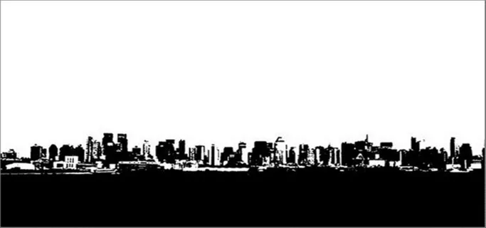 黑白城市剪影banner背景高清