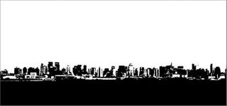 黑白城市剪影banner背景高清