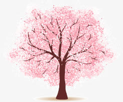 粉色樱花树素材免抠