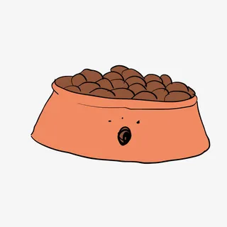 矢量手绘美味小狗饲料免抠