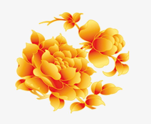 金色装饰花朵素材免抠