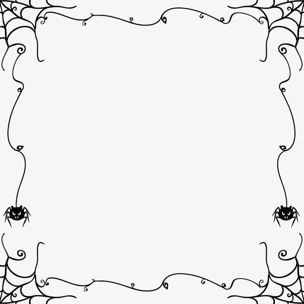 矢量手绘蜘蛛网边框免抠