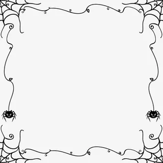 矢量手绘蜘蛛网边框免抠