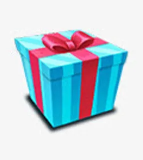 蓝色礼物包装盒免抠