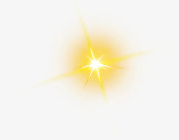 黄色卡通光效设计免抠