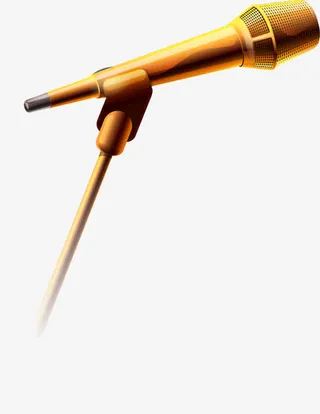 金色麦霸话筒麦克风免抠