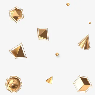 金色圆球 小装饰 节日大促元素免抠