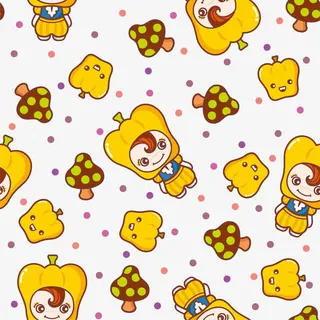 矢量手绘彩椒背景