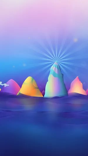 炫彩蓝色多彩H5背景高清
