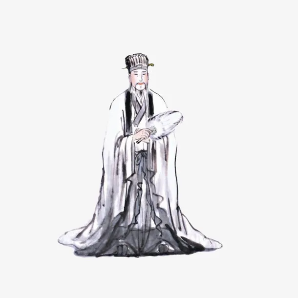 手绘中国风水墨诸葛亮插画免抠免抠