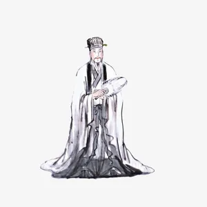 手绘中国风水墨诸葛亮插画免抠免抠