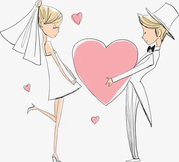 矢量手绘婚礼小人免抠