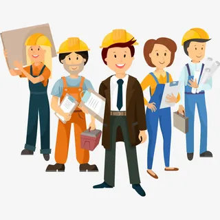 建筑工地上的人物免抠