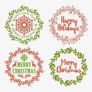 圣诞节复古边框免抠