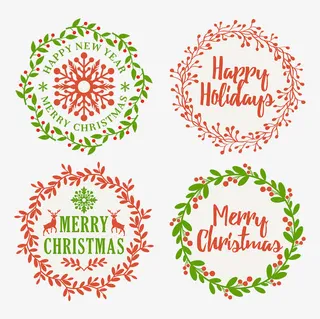 圣诞节复古边框免抠