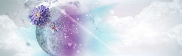 香水梦幻几何立体块背景banner