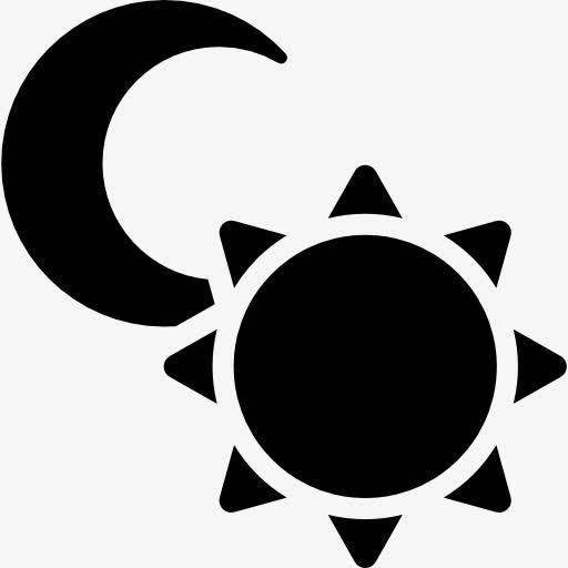 半个月亮和太阳图标免抠