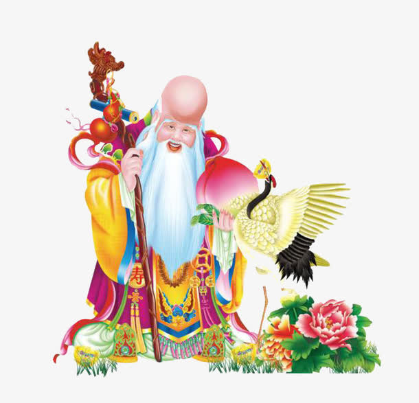 老寿星送仙桃免抠