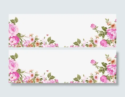 粉色小清新花草边框纹理免抠