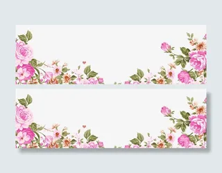 粉色小清新花草边框纹理免抠
