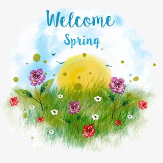 春天来了矢量插画免抠