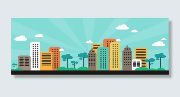 卡通楼房背景高清