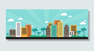 卡通楼房背景高清