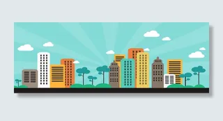 卡通楼房背景高清