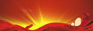 中国风中国红丝带擂鼓红色背景素材高清