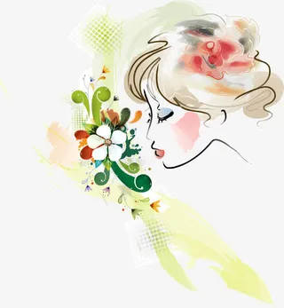 水彩人物插画免抠