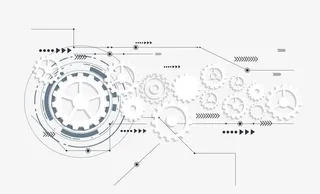 矢量齿轮科技展示墙免抠