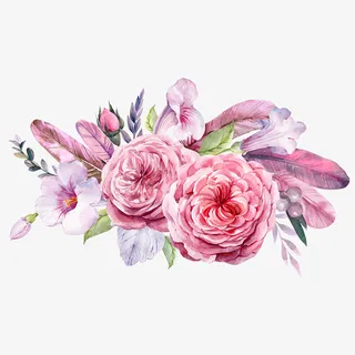 春天手绘粉色花卉免抠 春天手绘粉色花卉免抠