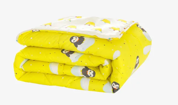 醒目黄色夏被素材免抠