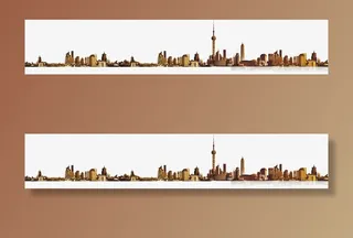 东方明珠上海建筑剪影免抠