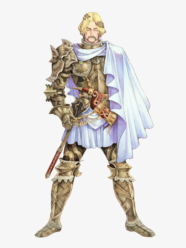 金发铠甲骑士战士免抠
