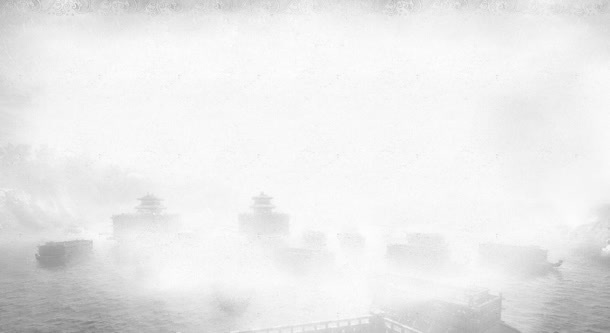 中国风灰色海上船只免抠
