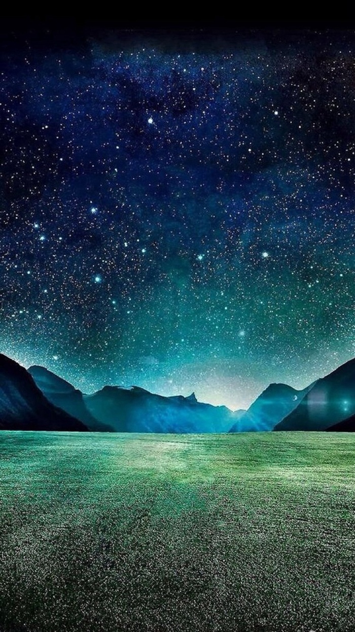 星空下的山背景H5高清