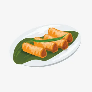 矢量手绘油炸春卷免抠